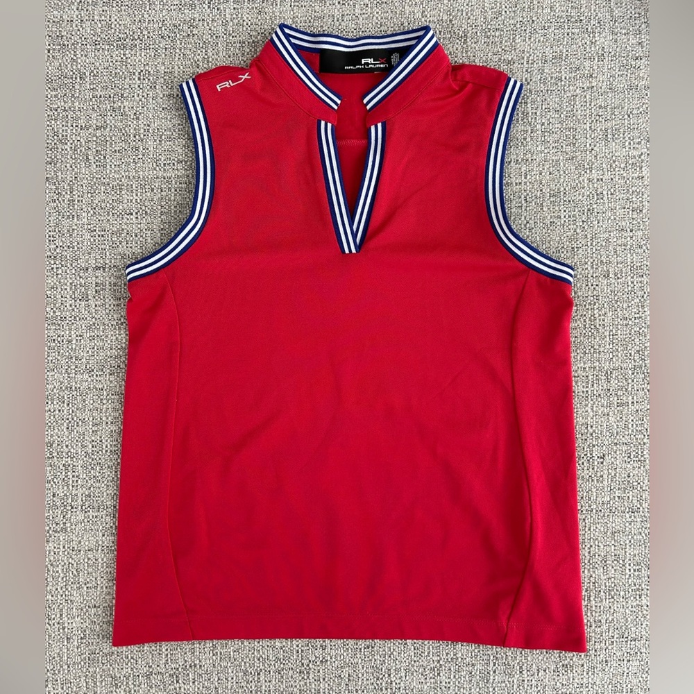 Polo Ralph Lauren RLX Girls Medium (8-10) Red Sleeveless VNeck Shirt
